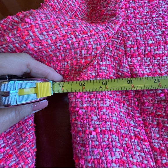 Talbots Vibrant Pink Tweed Jacket Button Front Size 14 - Picture 10 of 13